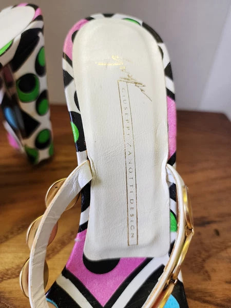 giuseppe zanotti For Vicini NEW SZ 8 Handpainted Embellished Sandals