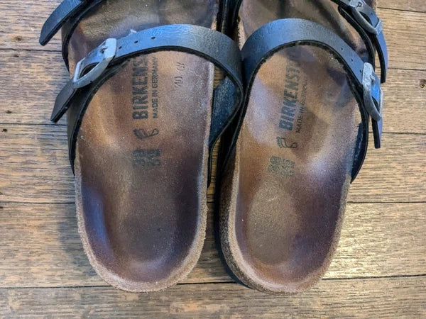 Birkenstock Mayari Graceful Pearl Black Regular Size 38 Made Germany Buckle