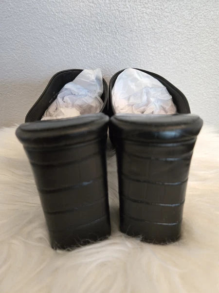 Jeffrey Campbell Women’s Sz 7 Black Leather Caviar Platform Slide  Ret $139.95