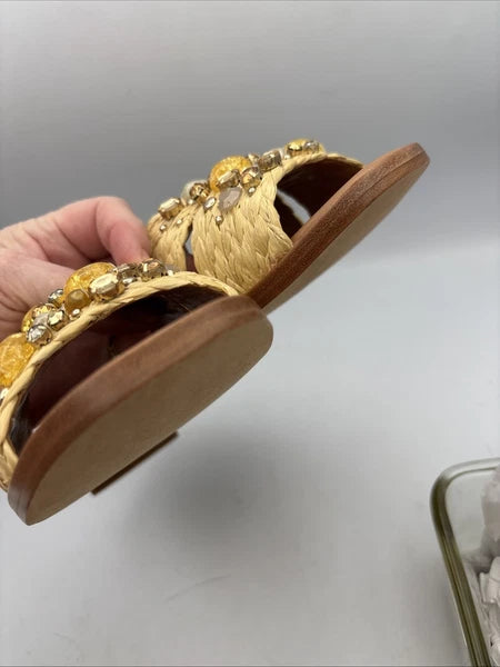 Kate Spade Dock Crystal Slide Sandal Flat Sz 5.5