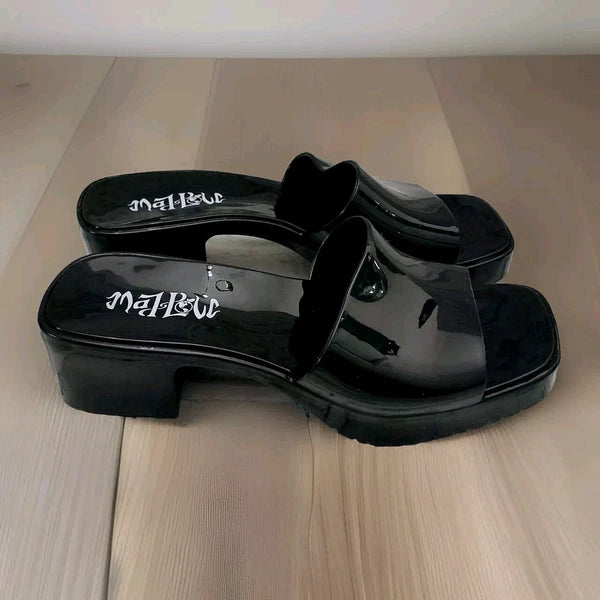 Mad Love Block Heel Mules Sandals Womens Size 6