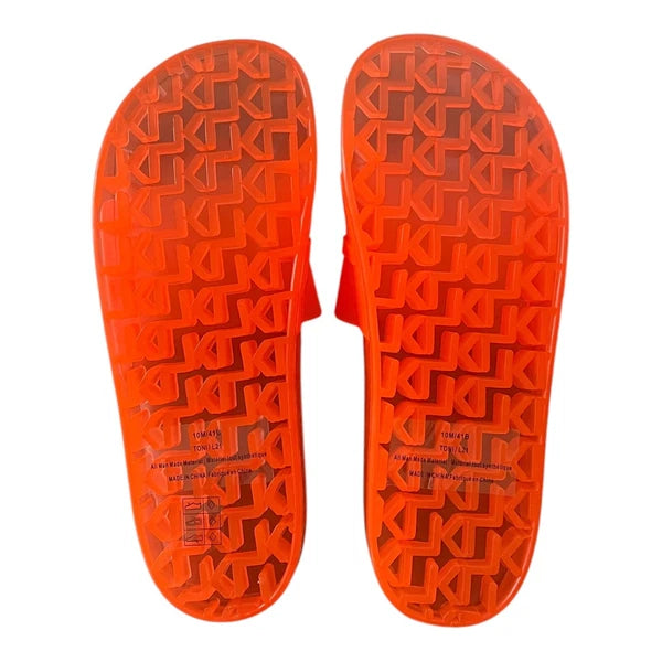 Karl Lagerfeld Paris Bijou Fashion Women's Slide Sandal Slipper Orange Size 10