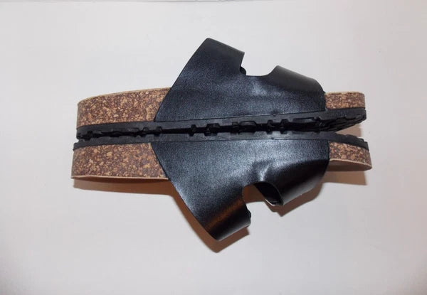 Buckle Style Slip on Slide Sandals Ladies Size 7M Black