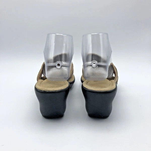 Jessica Style and Comfort Women Beige Suede Slide Sandal Shoe Size 8B Pre Owned