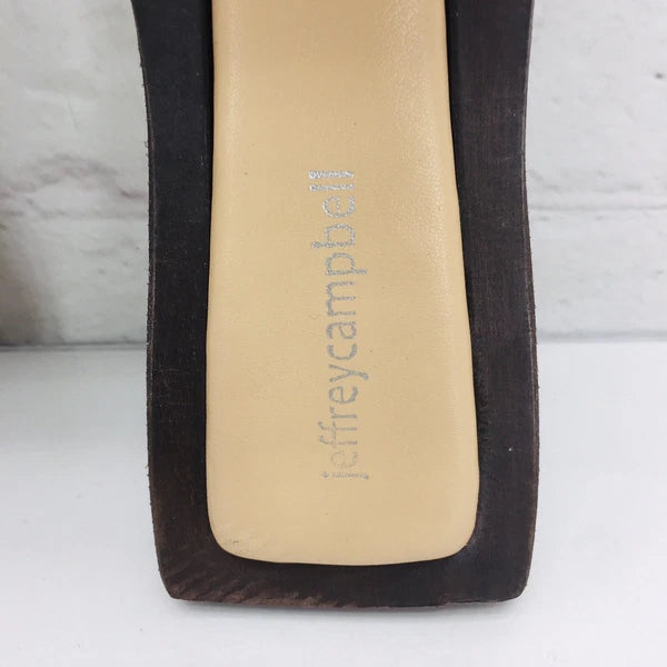 Jeffrey Campbell Womens Sandal Size 9/40 Costello Tan Woven Leather Slide