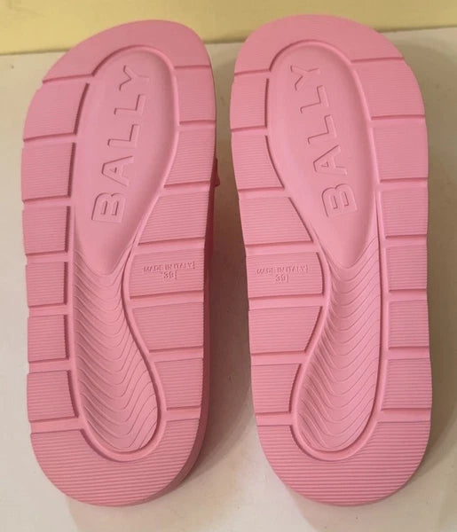Bally Switzerland Women's Pink “Taffy” Rubber Slide Sandals New NIB Italy