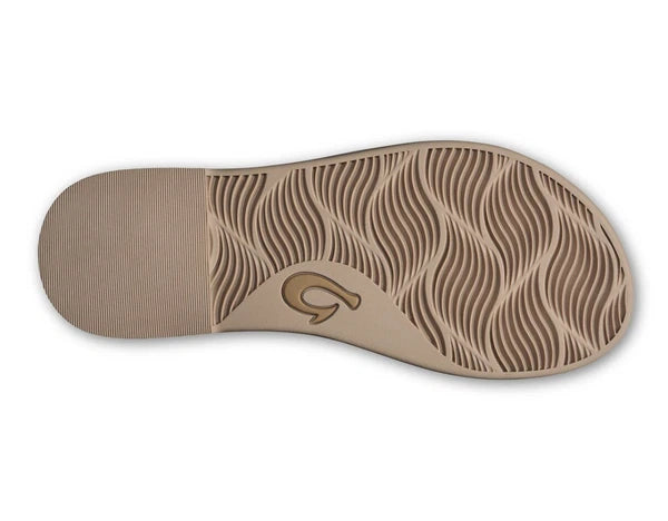 Olukai La’i Taupe Criss Cross Tortiose Shell Buckle Comfort Slide Sandals Size 6