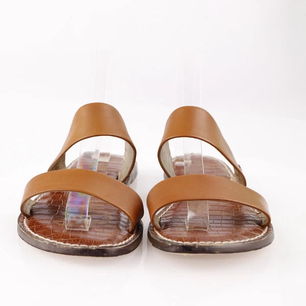 Sam Edelman Womens Gala Sandal Size 9 Cognac Tan Leather Slide Strappy Resort x