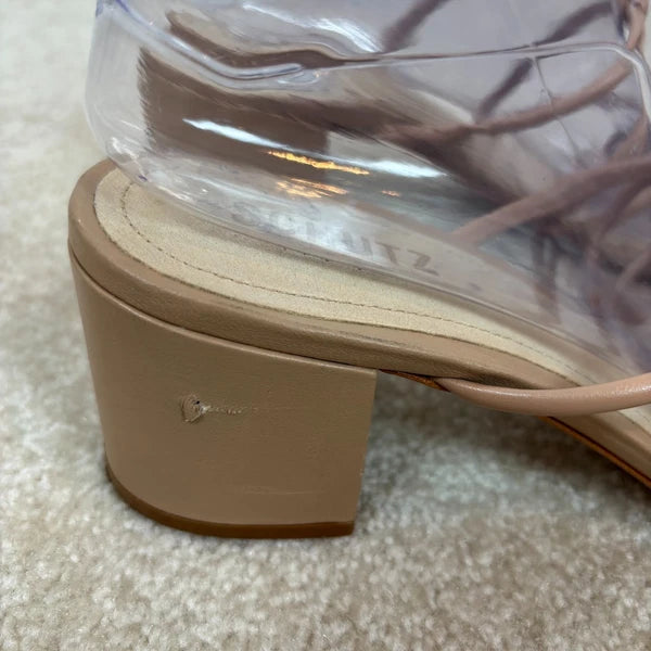 Schutz Princey Strappy Block Heel Slide Sandals Leather Size 9