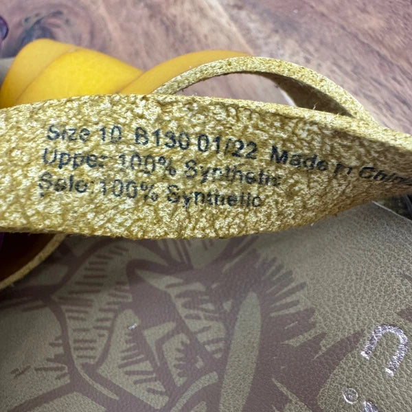 Blowfish Malibu Yellow Criss Cross Sandals Slides Comfort Casual Size 10