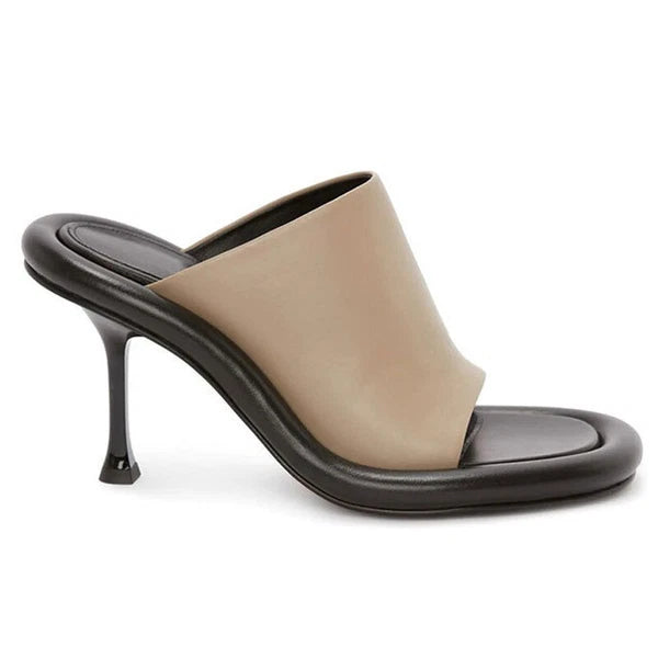 Summer Women's High Spool Heel Mules Dress Slides Slippers Party Sandals Fashion