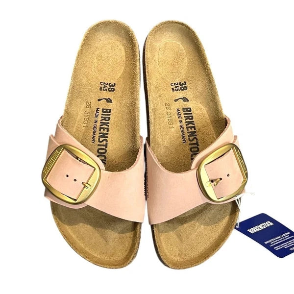 Birkenstock Madrid Big Buckle Women's Pink Leather Slide Sandals 7 Slip On