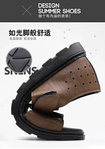 Roman Style British Open Toe Men's Sandals Fashion Hollow Out Flats Shoes Summer