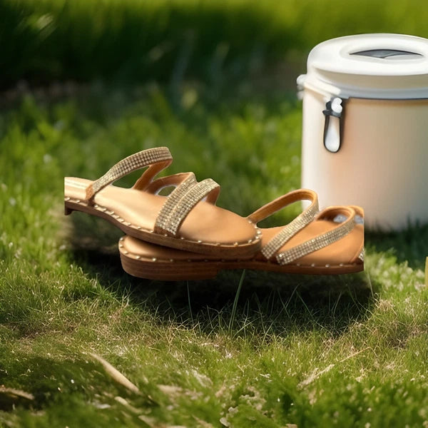 Steve Madden Skyler Black Fashion Flat Embellished Slip On Sandals, Size 8