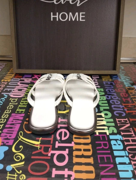 Tommy Hilfiger White Zipper-top Sandals Sz9.5