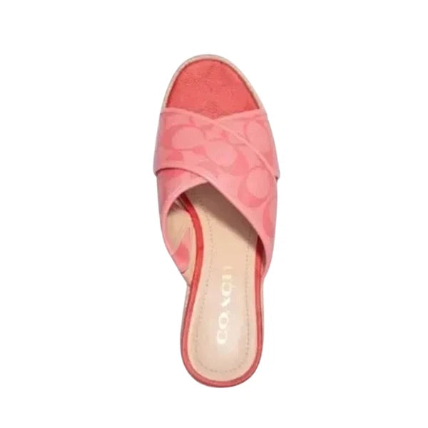 COACH ESPADRILLE SLIDE-ON SANDALS SLOAN IN PINK LEMONADE SIZES 10 & 11 AVAILABLE