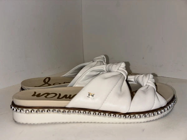 Sam Edelman Alyse Knotted Strap Studded sandals White Leather Womens Size10M
