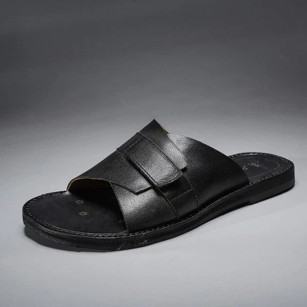 Roman Style Mens Women Real Leather Open Toe Slipper Sandals Flats Shoes Outdoor