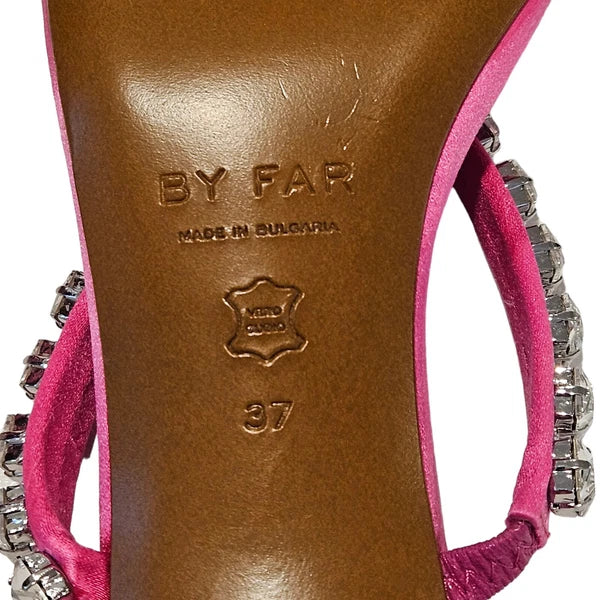 BY FAR Tanya Crystal Embellished Fuchsia Pink Mule Sandals 37 / Size 6 US $504