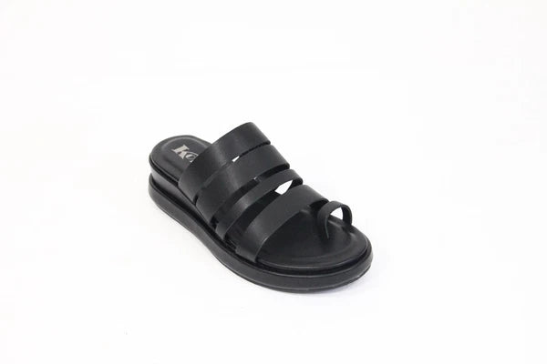 Korks Mya Sandals 6 New Women Wedge Heel Platform Shoe Y2K style Black Leather