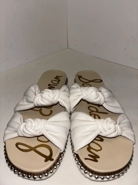 Sam Edelman Alyse Knotted Strap Studded sandals White Leather Womens Size10M
