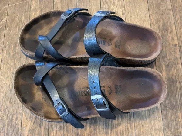 Birkenstock Mayari Graceful Pearl Black Regular Size 38 Made Germany Buckle