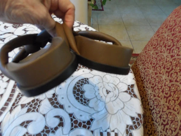 Lafayette 148 New York Brown lamb Leather Quilted Knotted Slide Sandals Size 7M