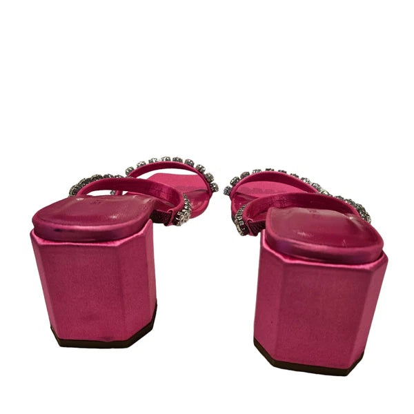 BY FAR Tanya Crystal Embellished Fuchsia Pink Mule Sandals 37 / Size 6 US $504