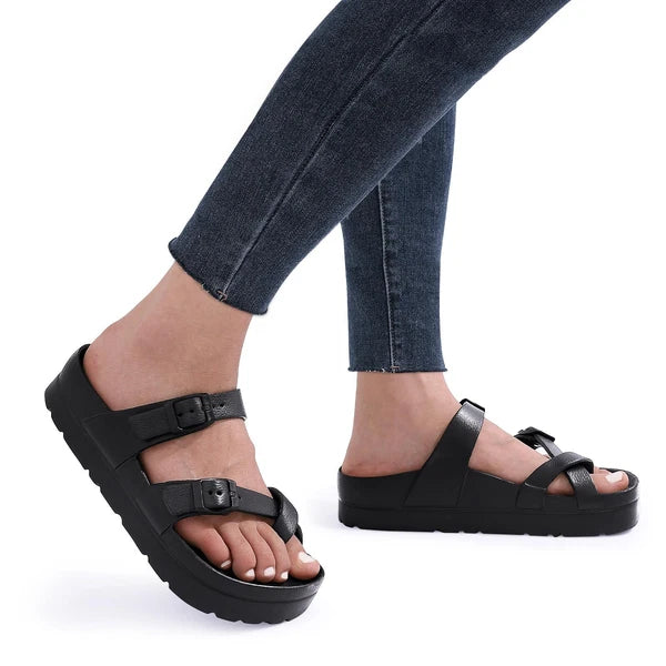 Goosecret Women's Platform Sandals with Arch Support Comfortable Foam Slides ...