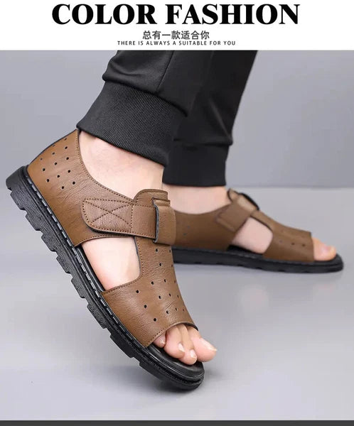 Roman Style British Open Toe Men's Sandals Fashion Hollow Out Flats Shoes Summer