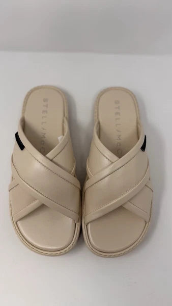 Stella McCartney Women’s Sneakelyse Twist Cream Sandals Size 10 US / 40 EU