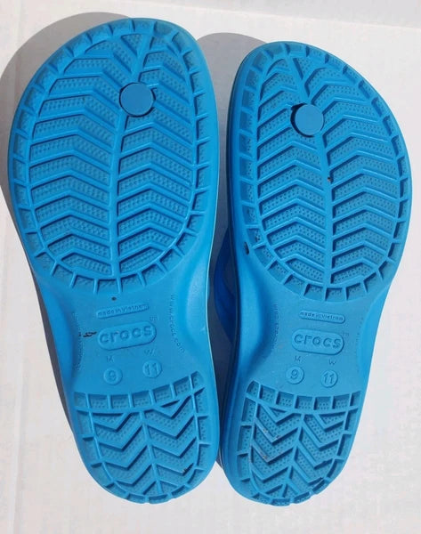 Crocs Iconic Women's Size 11 Comfort Flip Flop Style Sandal Teal Blue Thong