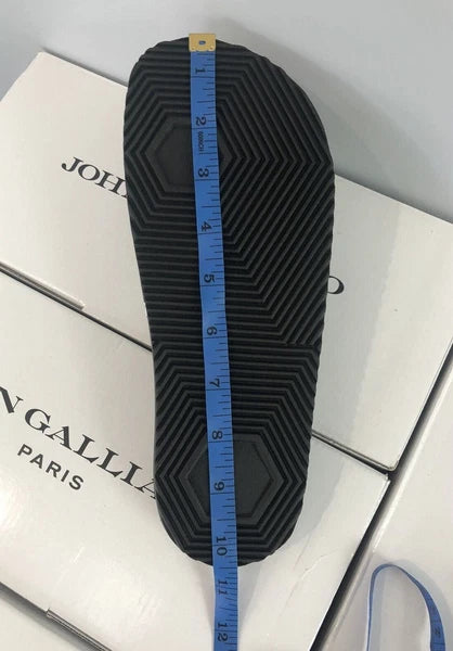 JOHN GALLIANO PARIS Newspaper Gazette Sea Sandals Beach Pool Slides EU 39 *Italy