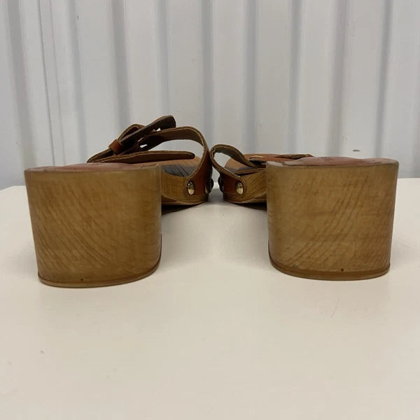 Intentionally Blank Marc Clog Canyon Wooden Heel Slip On Sandals Womens 38/8