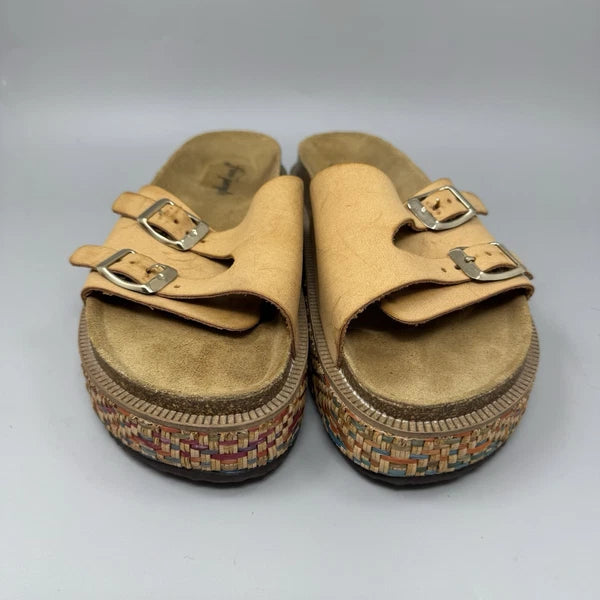 FREE PEOPLE Caravelle Cork Footbed Platform Sandal Boho Shoes Brown Size 8