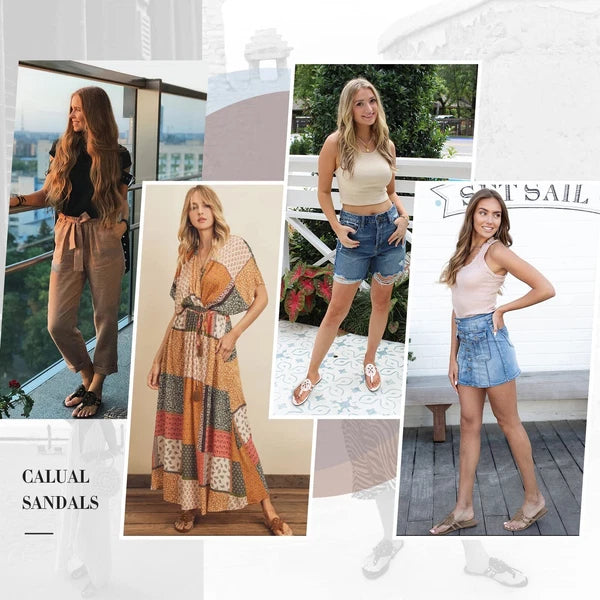 Athlefit Womens Flat Sandals Leather Comfortable Flip Flops Thong Size 11