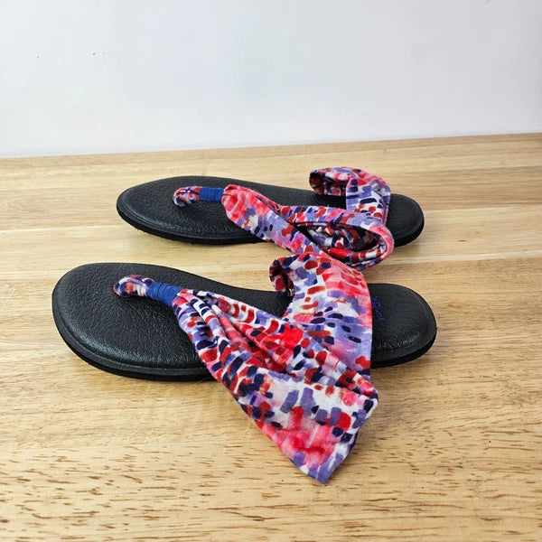 Sanuk Women's Yoga Mat Sling Flip Flops Sandals US Size 6 Style 1013154 Pink