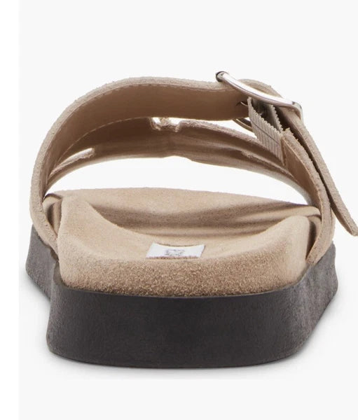 Steve Madden Mayven Suede Slide Sandals Taupe SIze 9.5