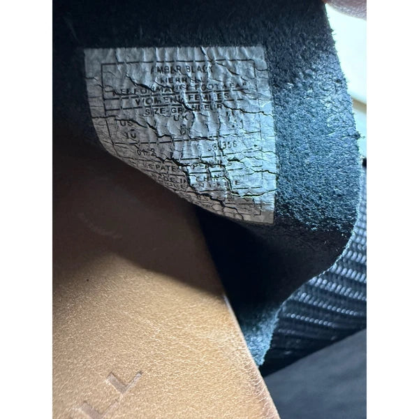 Merrell Amber Black Leather Braided Strap Sandals Women's US 10 Thong