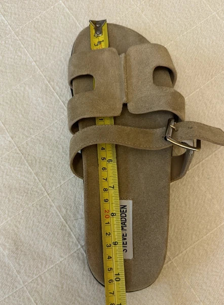 Steve Madden Mayven Suede Slide Sandals Taupe SIze 9.5