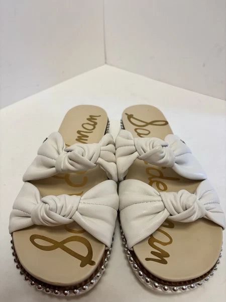 Sam Edelman Alyse Knotted Strap Studded sandals White Leather Womens Size10M