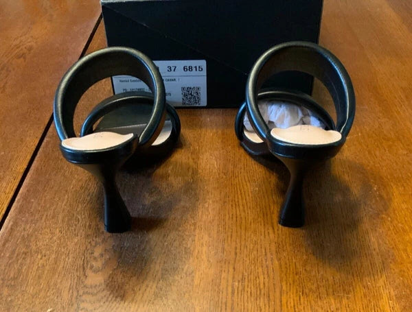 ShoeDazzle Women's Amora Heeled Sandal, Style#HD2354776, Size 7, Black Caviar