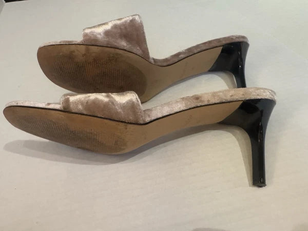 Ann Taylor Women’s Velvet Mule Sandals 3” Stilettos Bronze Size 9, Spring Sexy