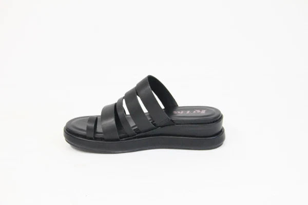 Korks Mya Sandals 6 New Women Wedge Heel Platform Shoe Y2K style Black Leather