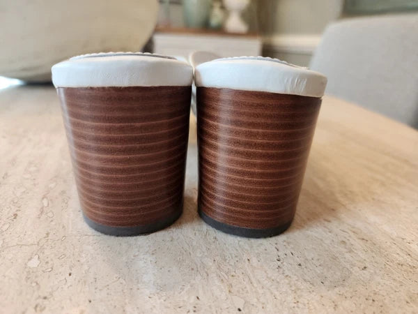 Eric Javits 10.5 N Cross Strap Block Heel Sandals Worn 1X