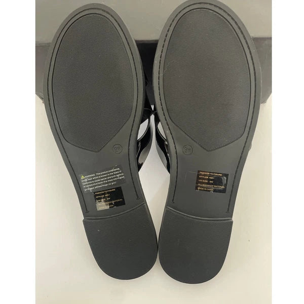 Fashion To Figure Women's Tiana Flat Sandal - 9 Wide Width New