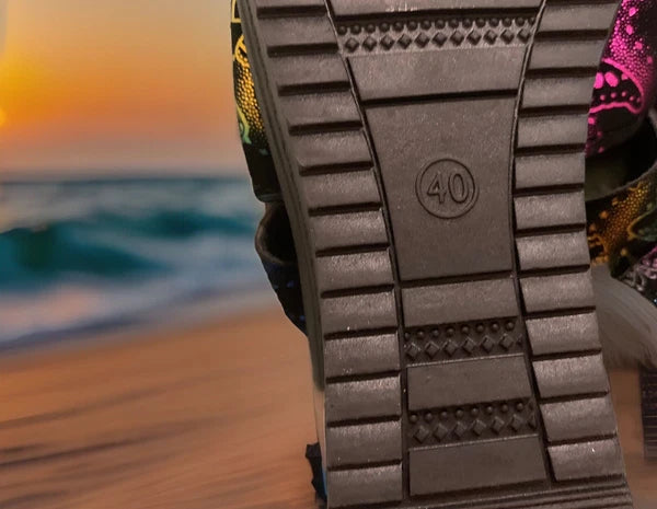 FASHION Metallic Rainbow Butterfly Slip-On Wedge Heel Sandals Size 9 / 40 NEW