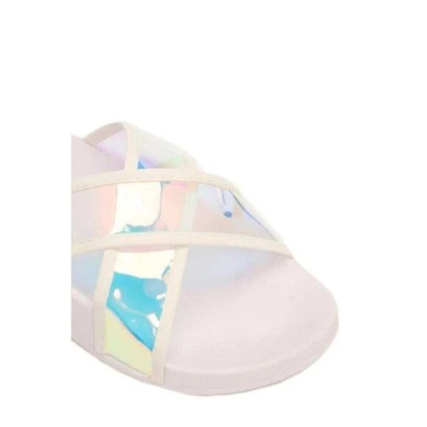 Look Here Slide Slip On Sandal White 8.5