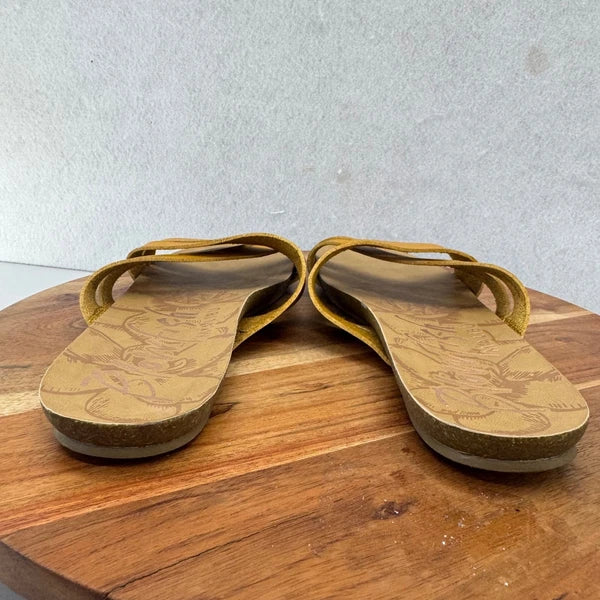 Blowfish Malibu Yellow Criss Cross Sandals Slides Comfort Casual Size 10
