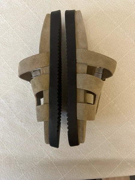 Steve Madden Mayven Suede Slide Sandals Taupe SIze 9.5